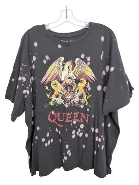 Queen Graphic Band T-Shirt Size 3XL Grey Acid Wash